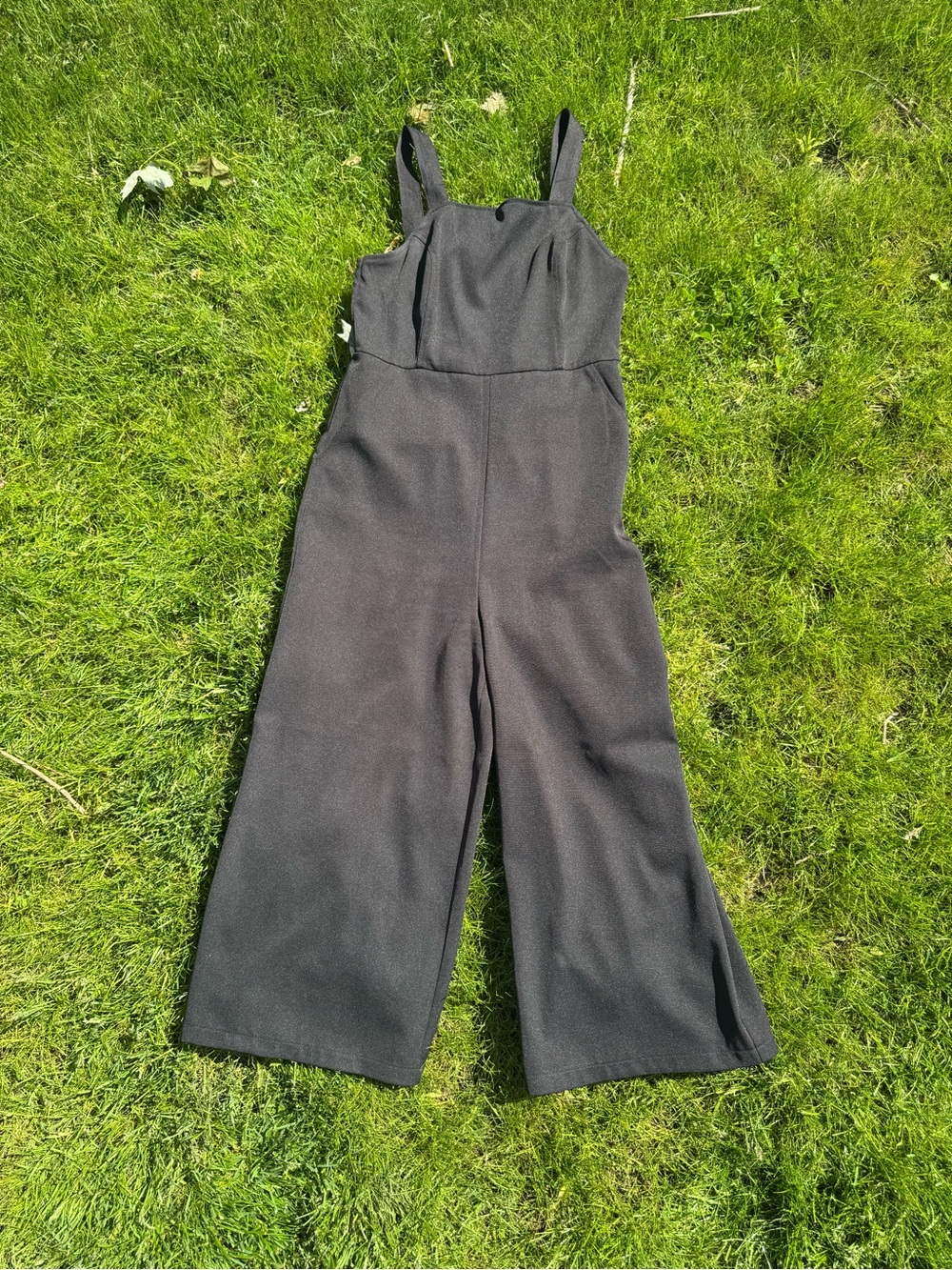 Urban Outfitters Black Wide Legged Cropped Jumpsuit